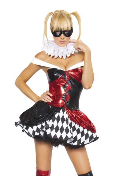 4 PC Sexy Clown Costume