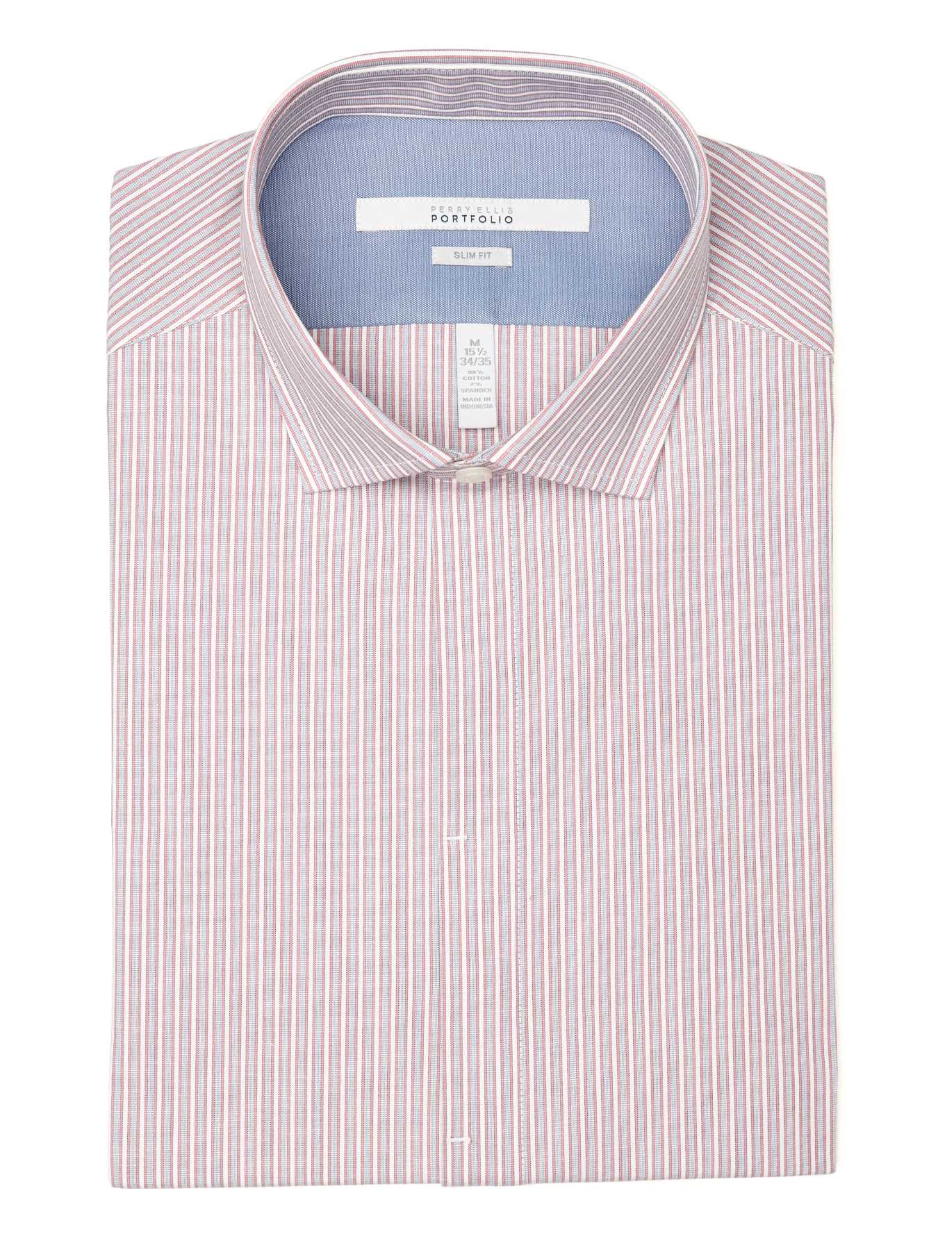 Perry Ellis Slim Fit Stripe Dress  Shirt