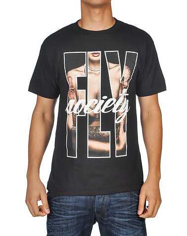 FLY SOCIETY MENS Black Clothing / Tops M