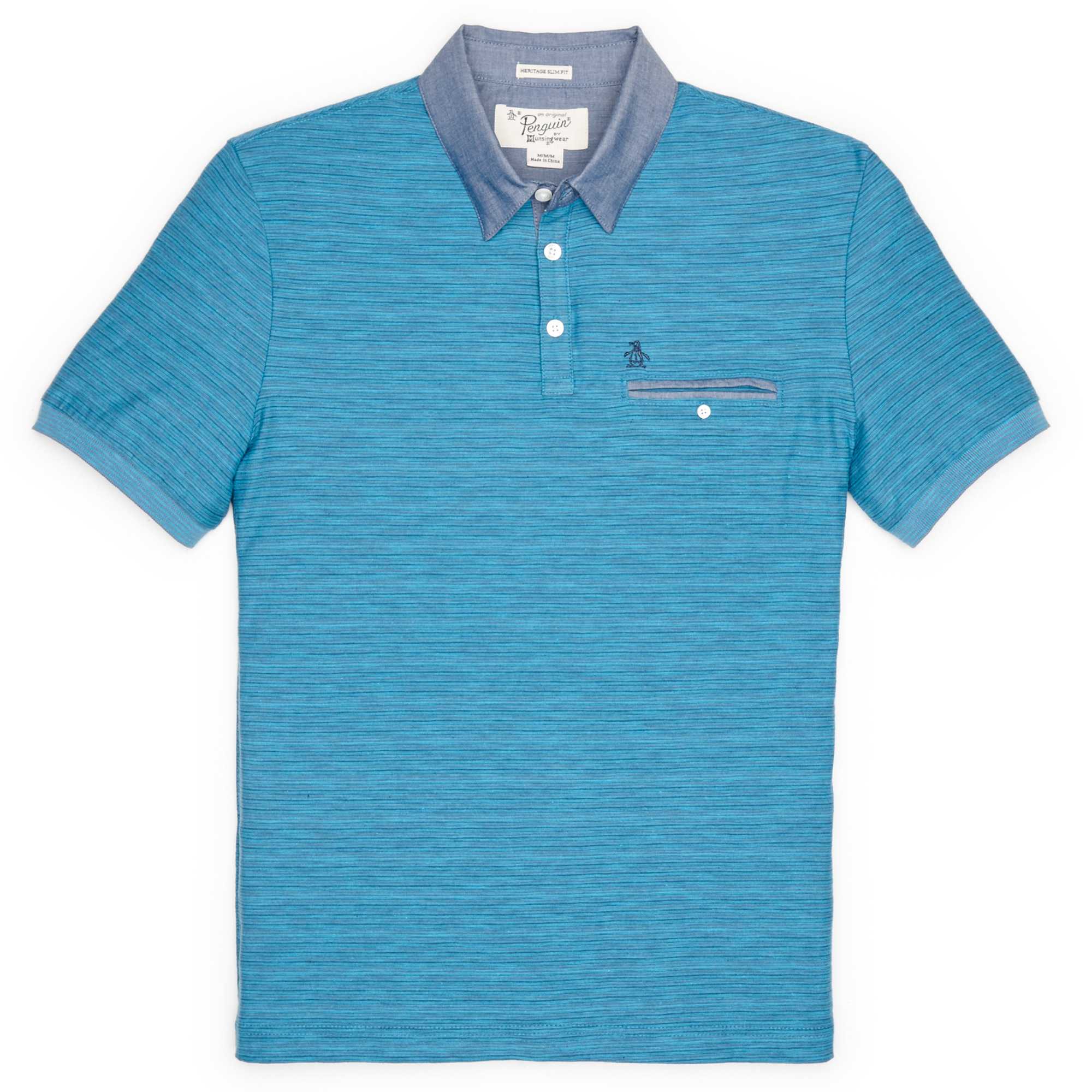 Original Penguin REVERSE FEEDER STRIPE POLO