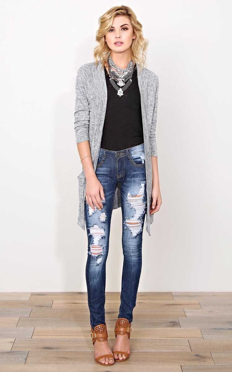 Cool Spring Knit Duster - - Med Grey in Size by Styles For Less