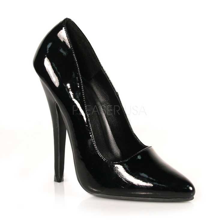 Black Patent Single Sole Pump High Heels