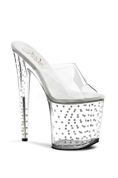 Clear Rhinestone Platform High Heels