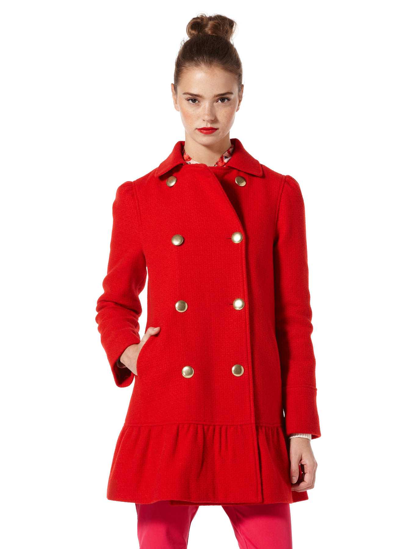 Original Penguin EVE BOUCLE SWING COAT WITH PEPLUM
