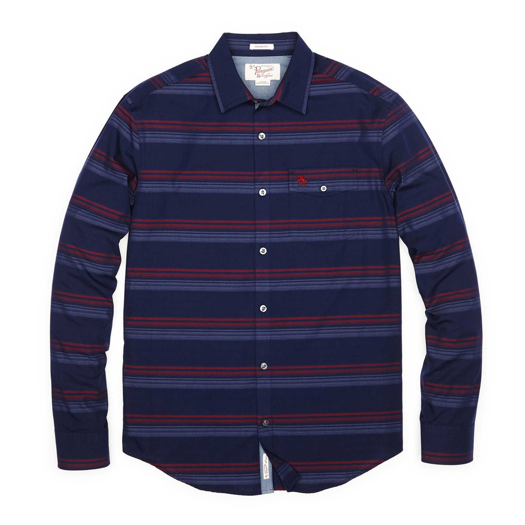 Original Penguin UNEVEN HORIZONTAL STRIPE SHIRT