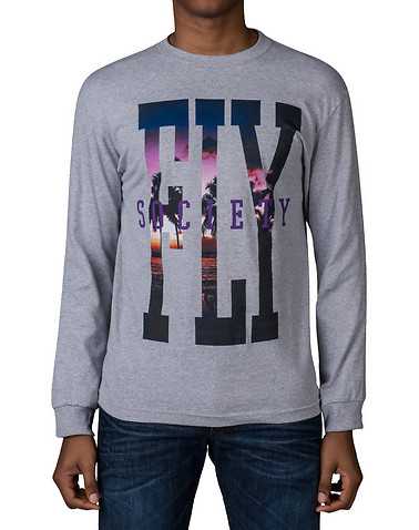 FLYOCIETY MENS Grey Clothing / Tees and Polos