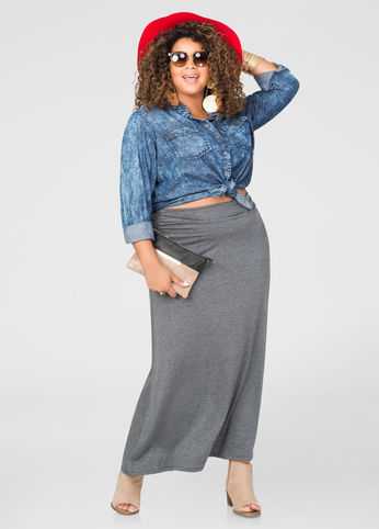 Ruched Maxi Skirt