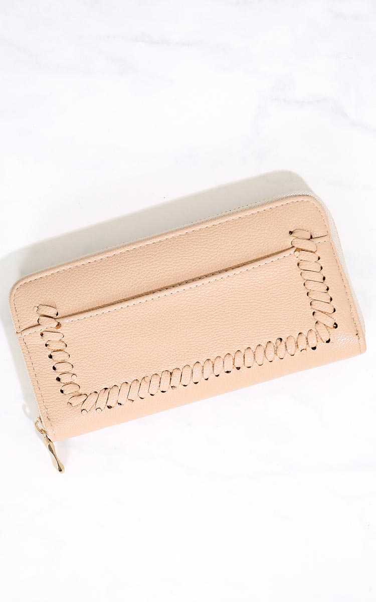 Whipstitch Wrap Zip Wallet - N/S - Black by Styles For Less