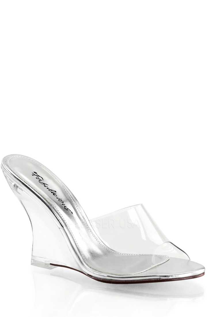 Clear Single Sole Slip On Wedges PVC