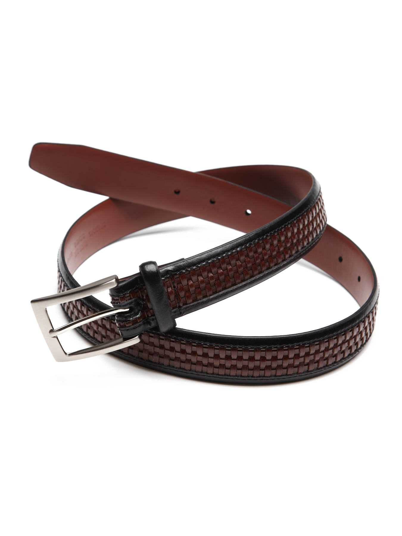 Perry Ellis Basket Weave Leather Belt