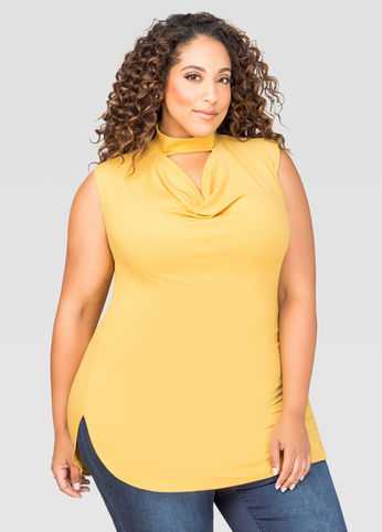 Drape Front Choker Top