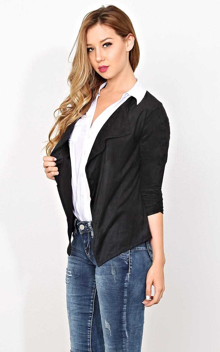 Trista Faux Suede Cropped Wrap - XLGE - in Size X-Large by Styles For Less