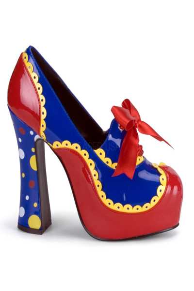 Red Blue Yellow Patent Clown High Heels