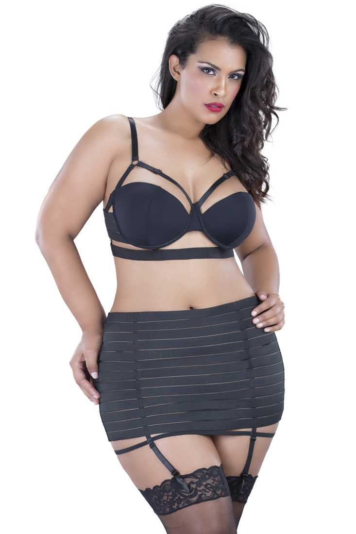 Sexy Black Bandage Gartini 2 Piece Set