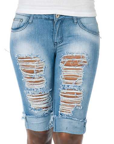 ESSENTIALS WOMENS Blue Clothing / Denim Shorts S