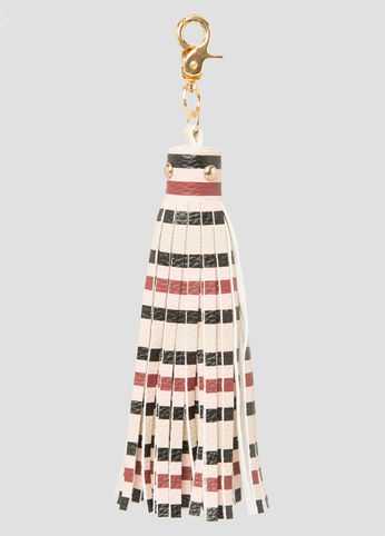 Striped Tassel Handbag Charm