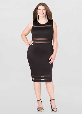 Mesh Panel Bodycon Dress