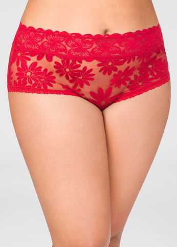 Floral Mesh Hipster Panty