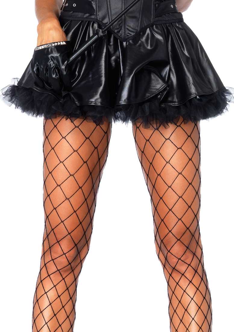 1 PC Black Wet Look Petticoat Skirt