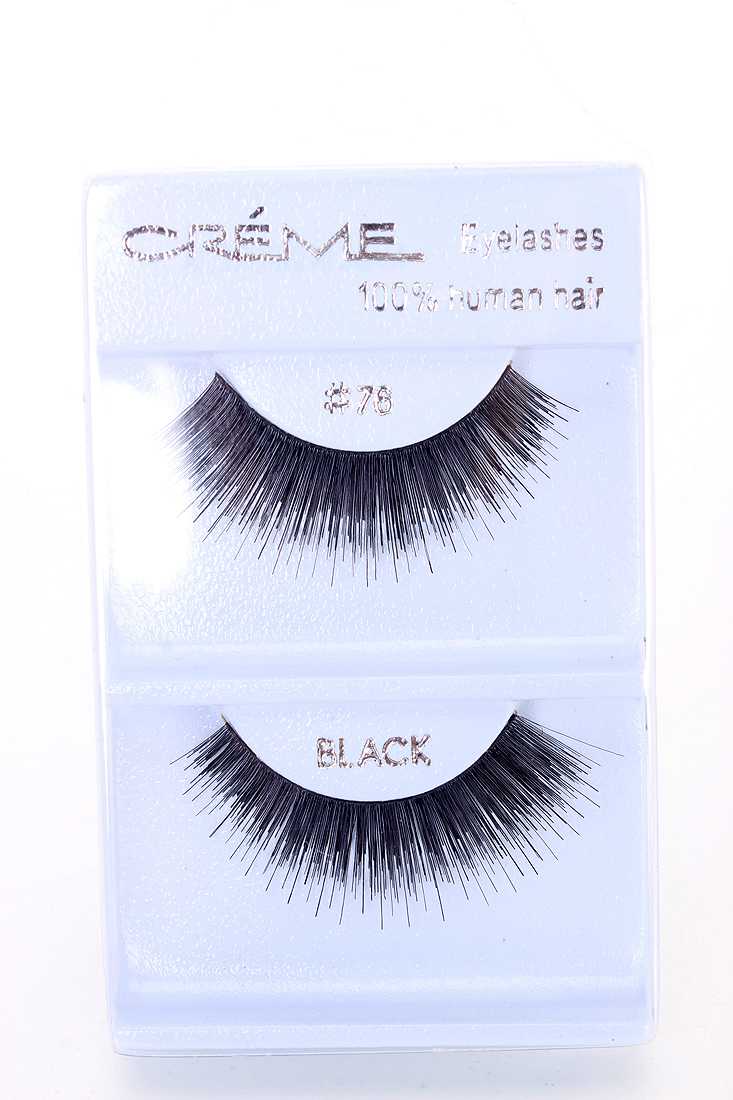 Black Lengthening Full Volume Glamour Human Hair Eyelashes
