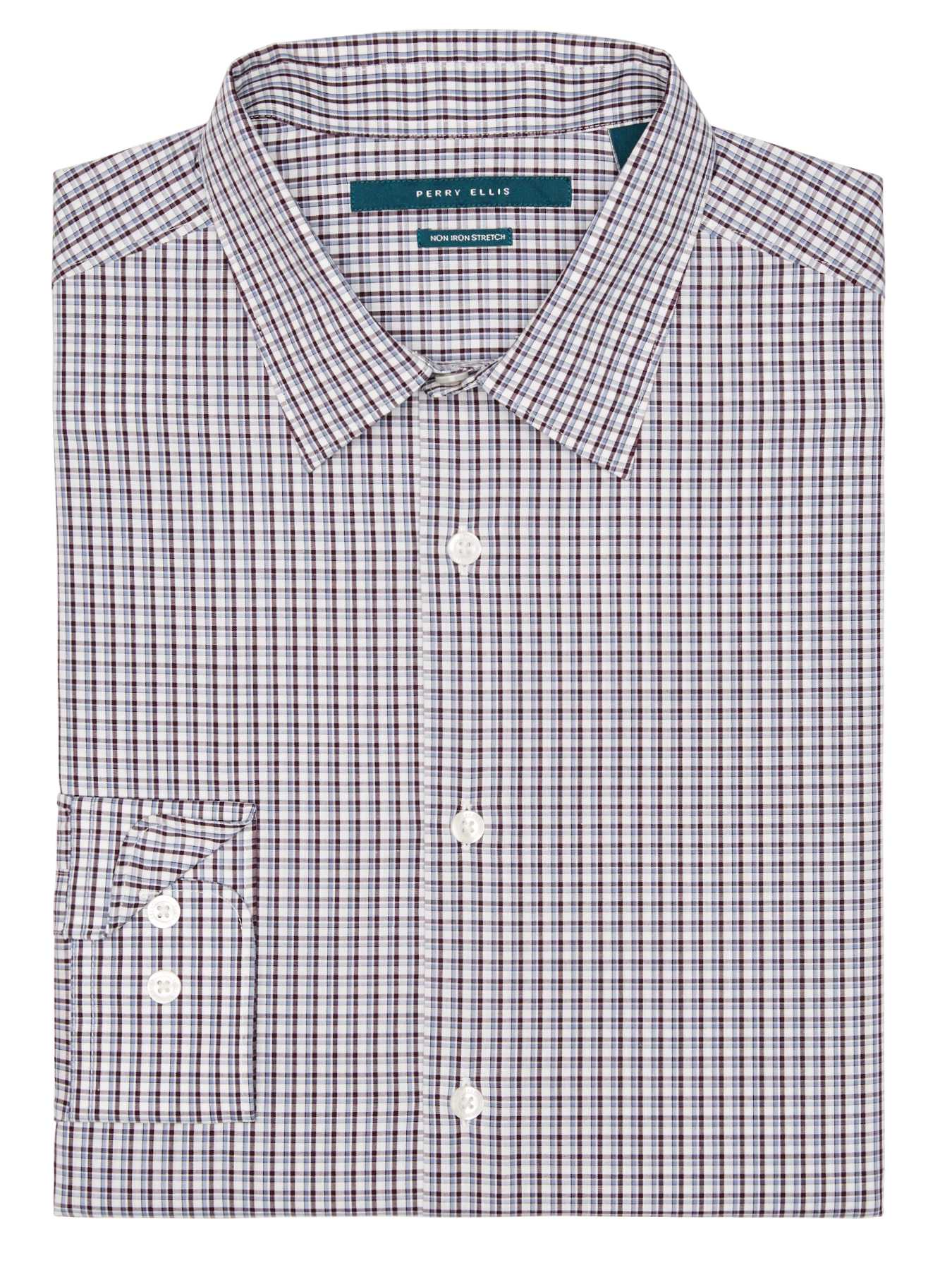 Perry Ellis Non-Iron Small Check Pattern Shirt