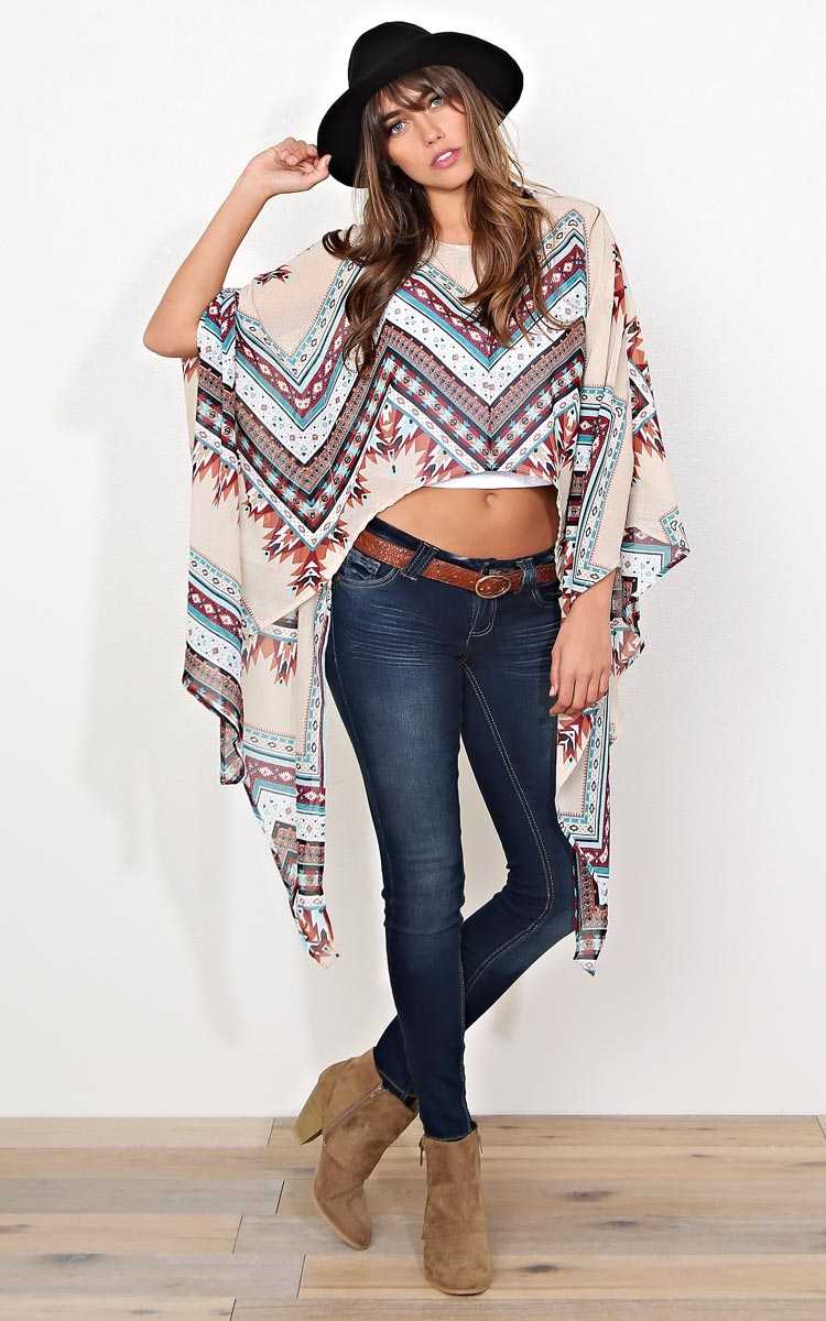 Tribal Beat Woven Top - Wine Combo in Size by Styles For Less