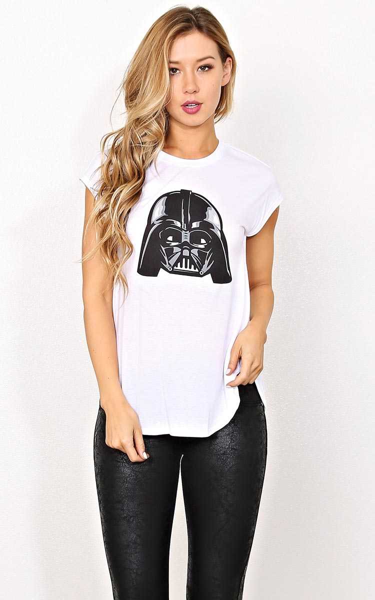 Darth Vader Knit Top - LGE - White in Size Large by Styles For Less