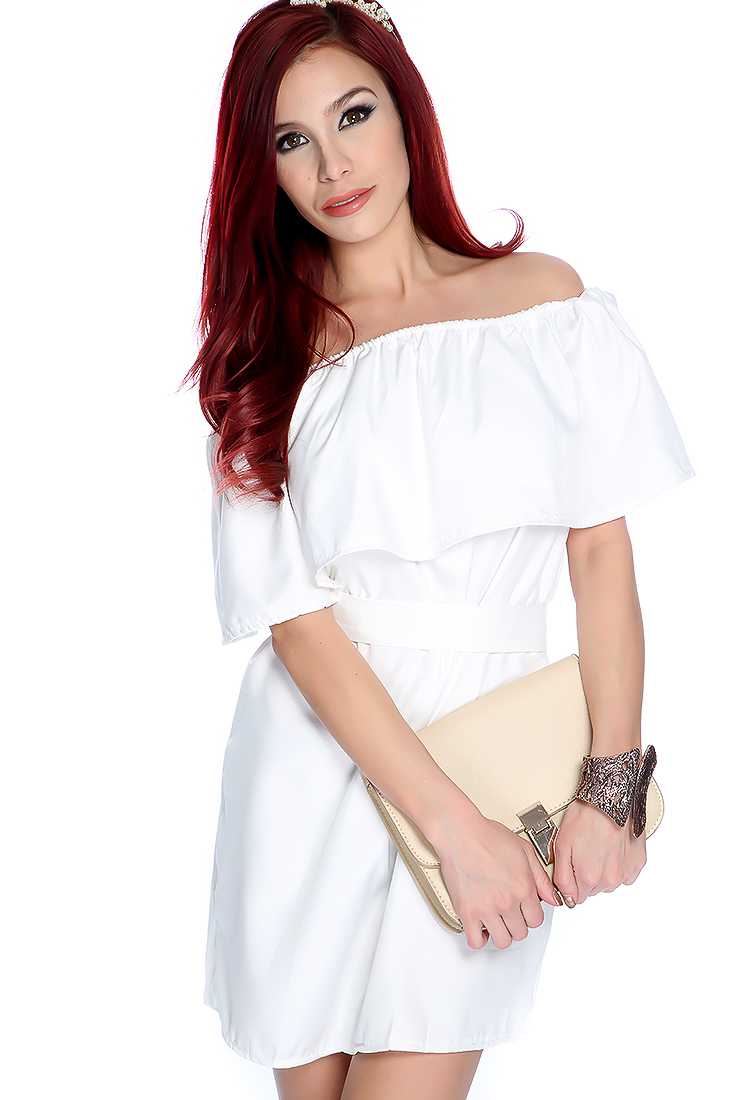 Sexy White Off the Shoulder Casual Dress