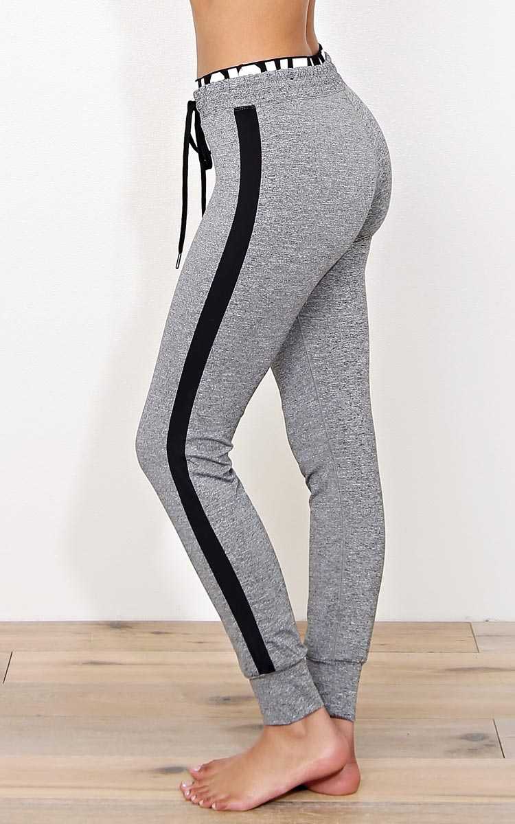 LOVE Double Waistband Performance Harem Pants - - H Grey Combo in Size by Styles For Less