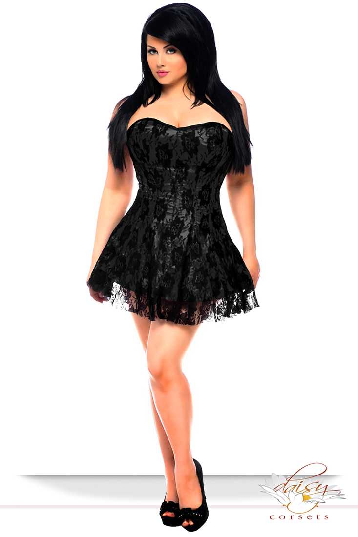 Lavish Black Lace Corset Dress