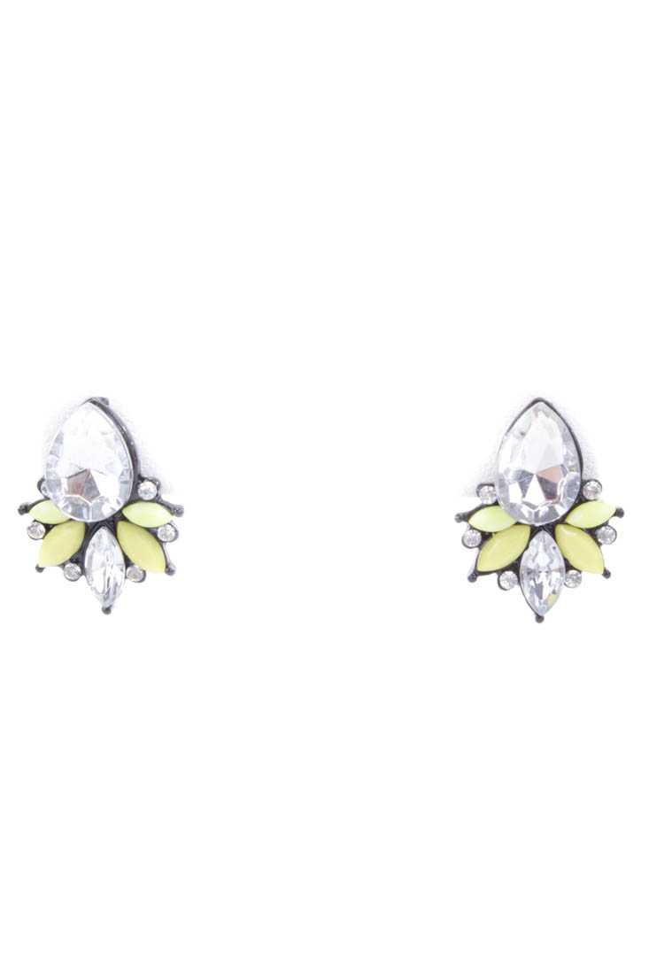 Yellow Faceted Beaded Earrings