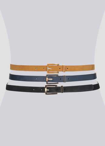 Faux Suede Belt Trio