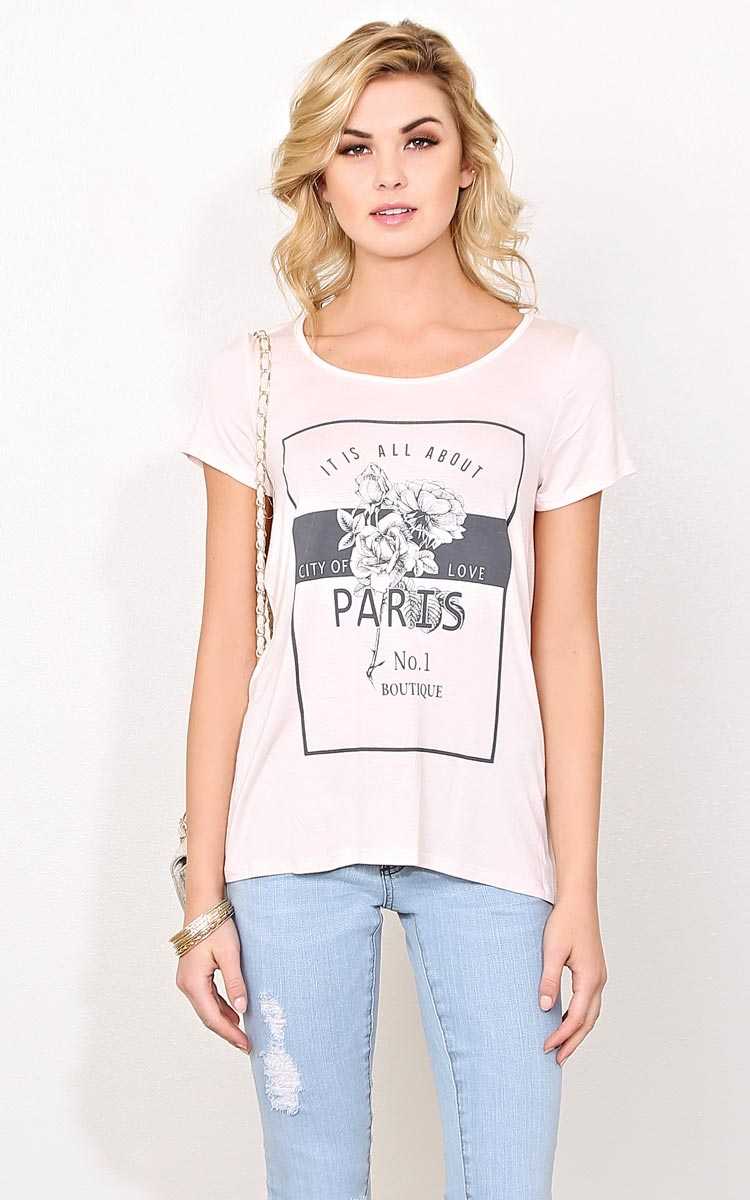 PARIS Split Back Knit Top - - Blush Combo in Size by Styles For Less