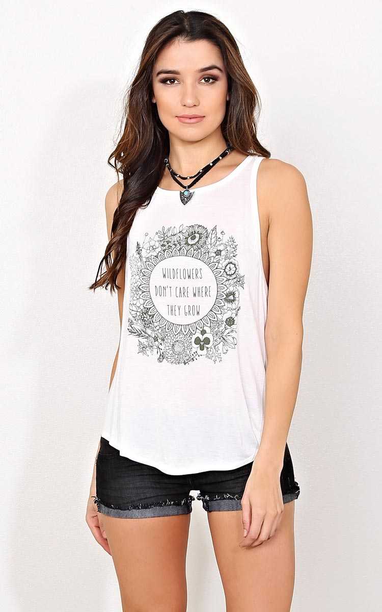 WILDFLOWERS DON’T CARE Knit Top - - Ivry/Natrl in Size by Styles For Less