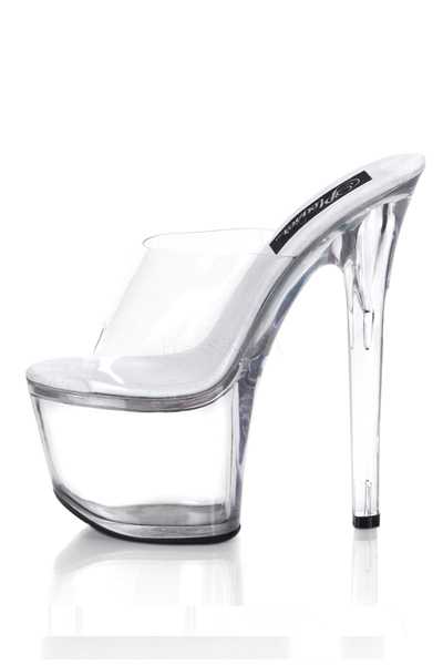 Clear Clear Slip On Platform High Heels