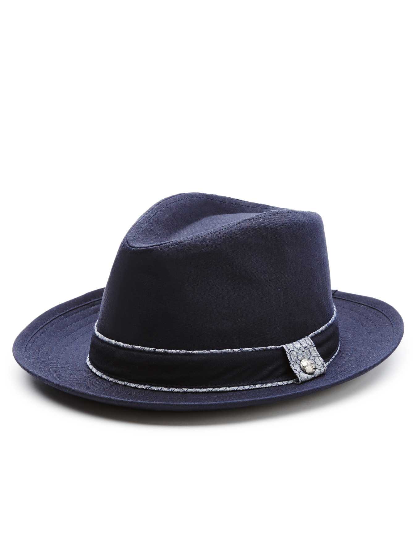 Perry Ellis Double Band Linen Fedora