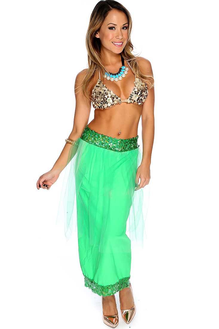 Beige Green 2. Piece Sexy Mermaid Costume