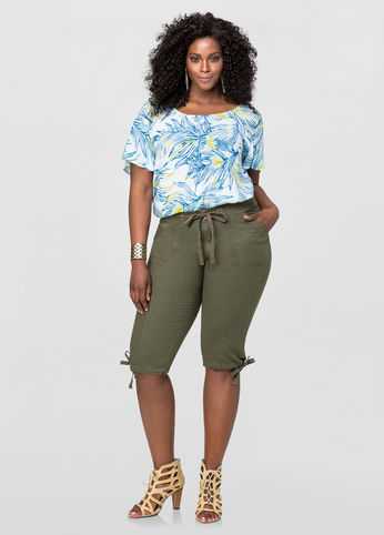 Drawstring Linen Capri