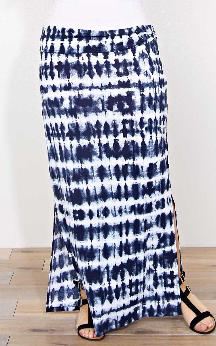 Plus Size Far Out Knit Maxi Skirt - Navy Combo in Size by Styles For Less