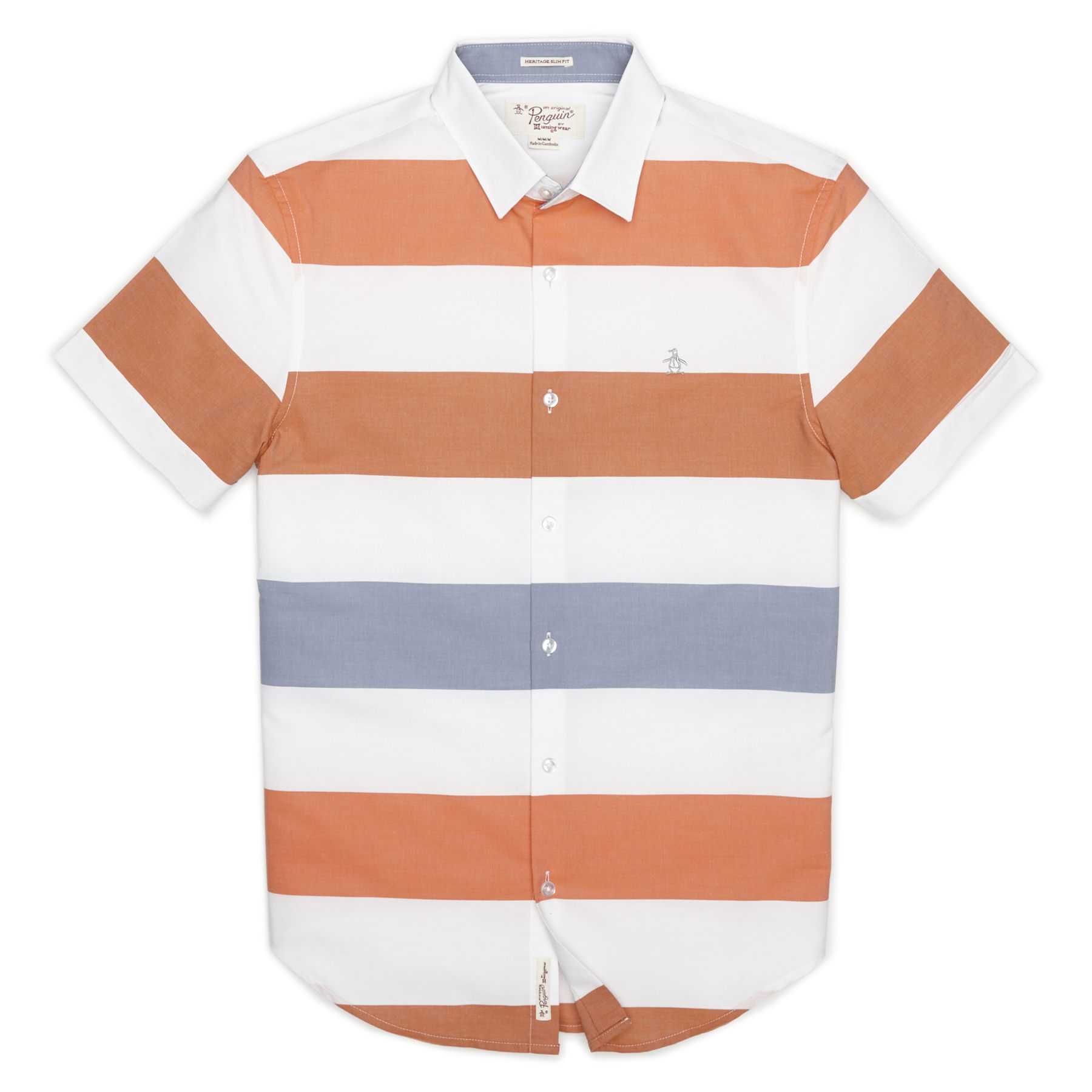 Original Penguin HORIZONTAL STRIPE CUFFED SHIRT