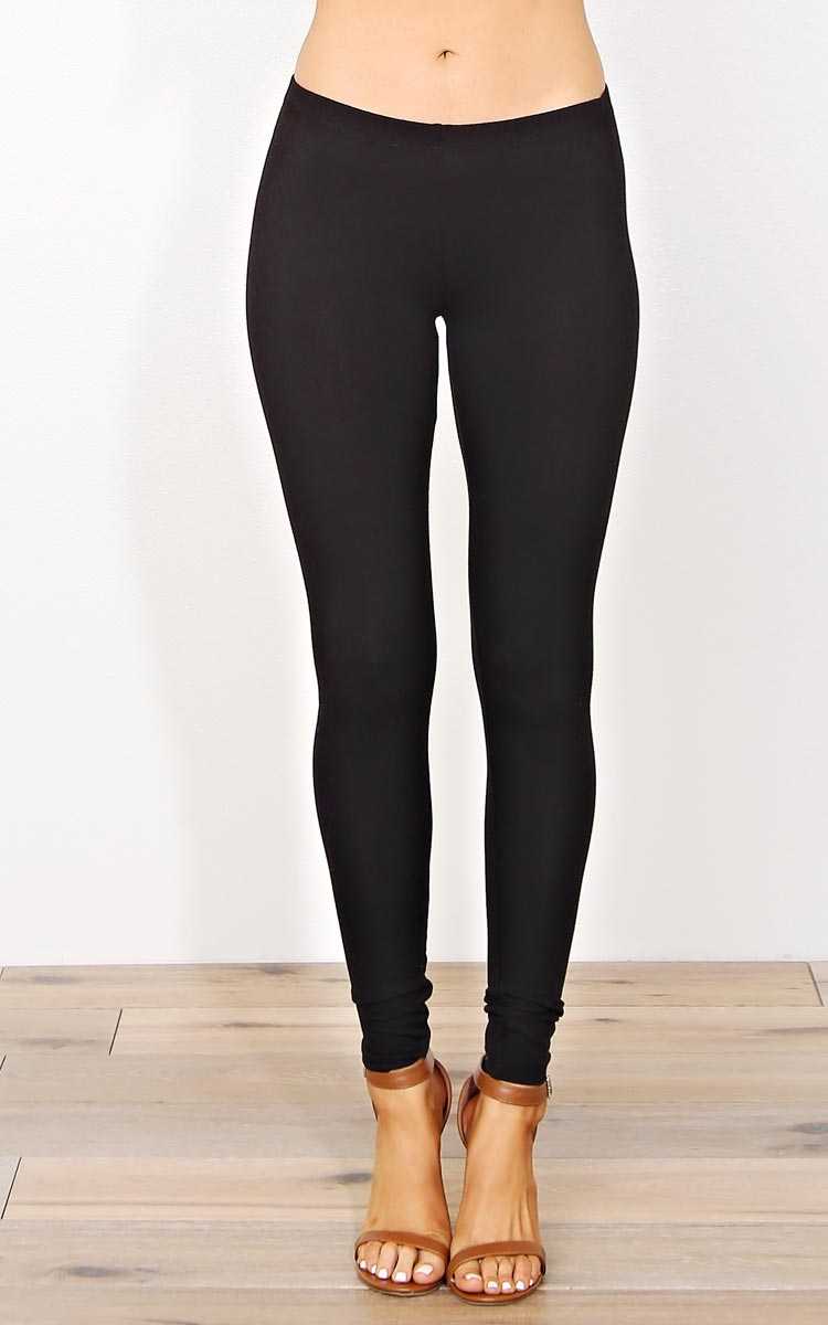 Day To Night Basic Leggings - - Black in Size by Styles For Less