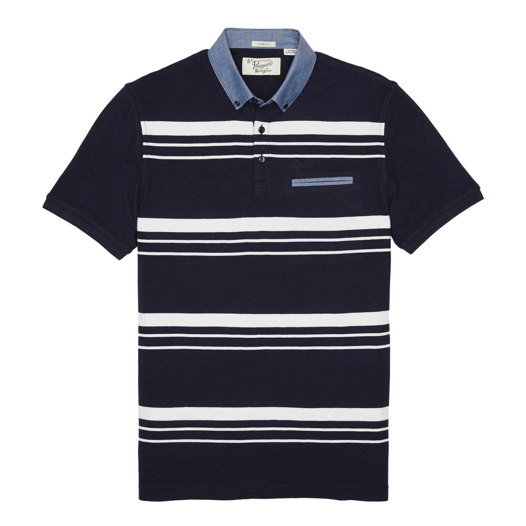 Original Penguin STRIPE AND CHAMBRAY POLO