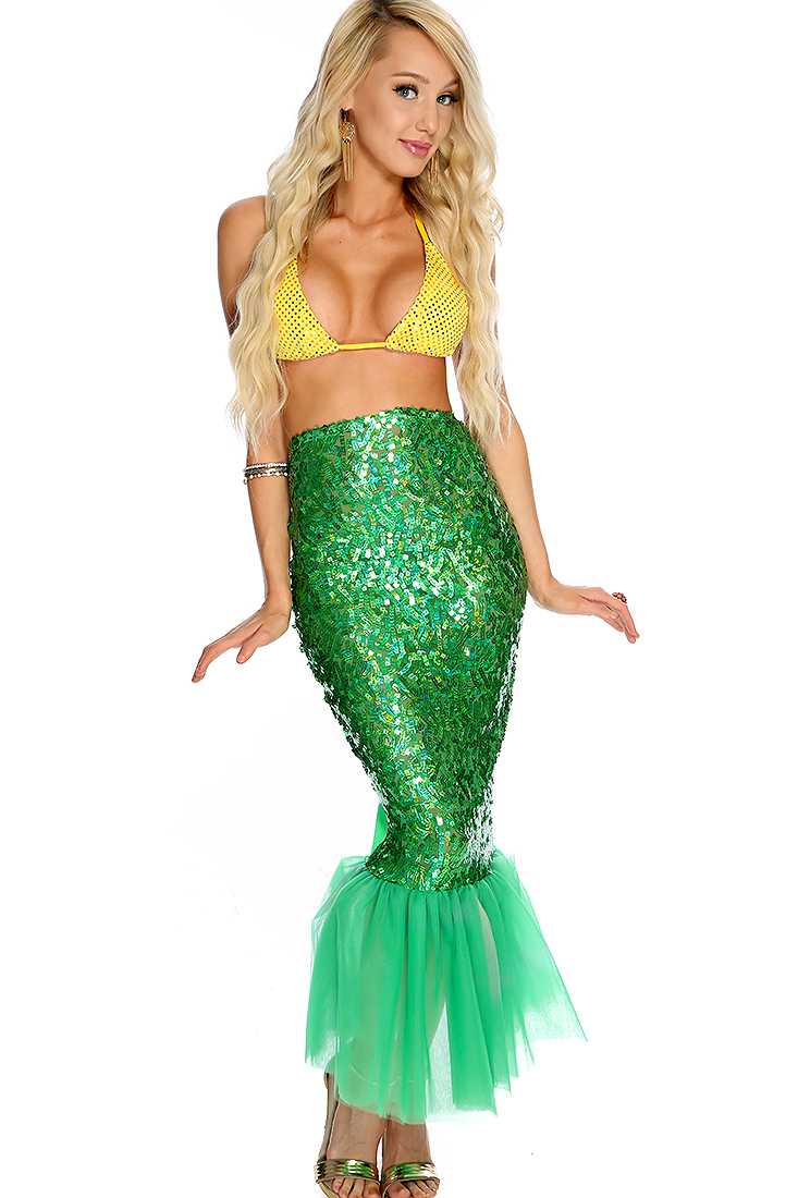 Yellow Green 2. Piece Sexy Mermaid Costume