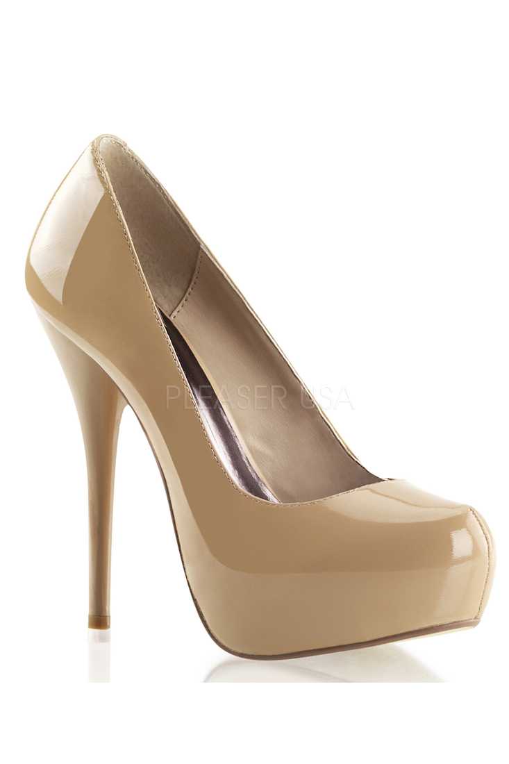 Blush Round Toe Platform High Heels Pumps Patent