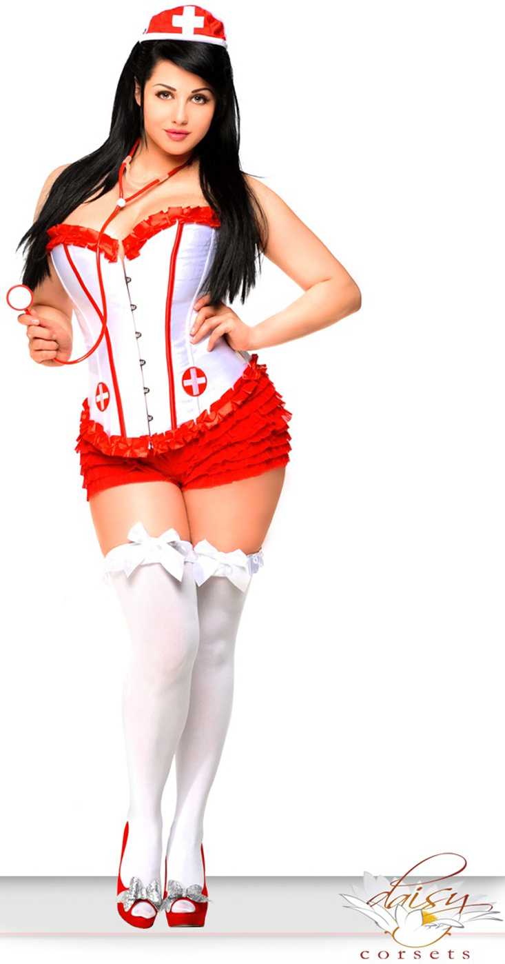 Red 4 PC Sexy Nurse Costume