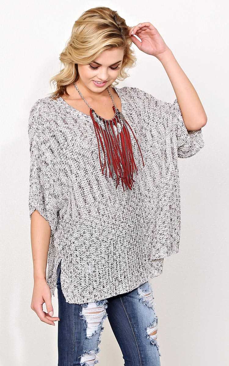 Tasha Boyfriend Sweater Knit Top - - Beige in Size by Styles For Less