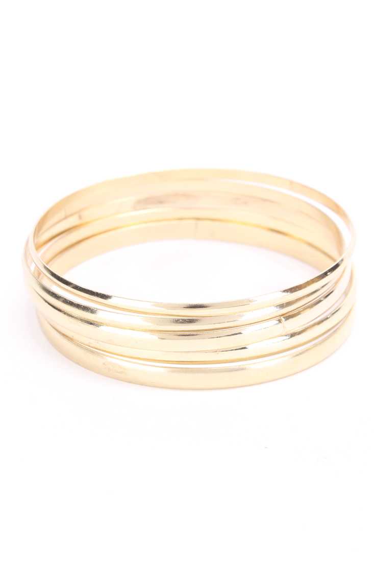 Gold High Polish Bangle Set Bracelets