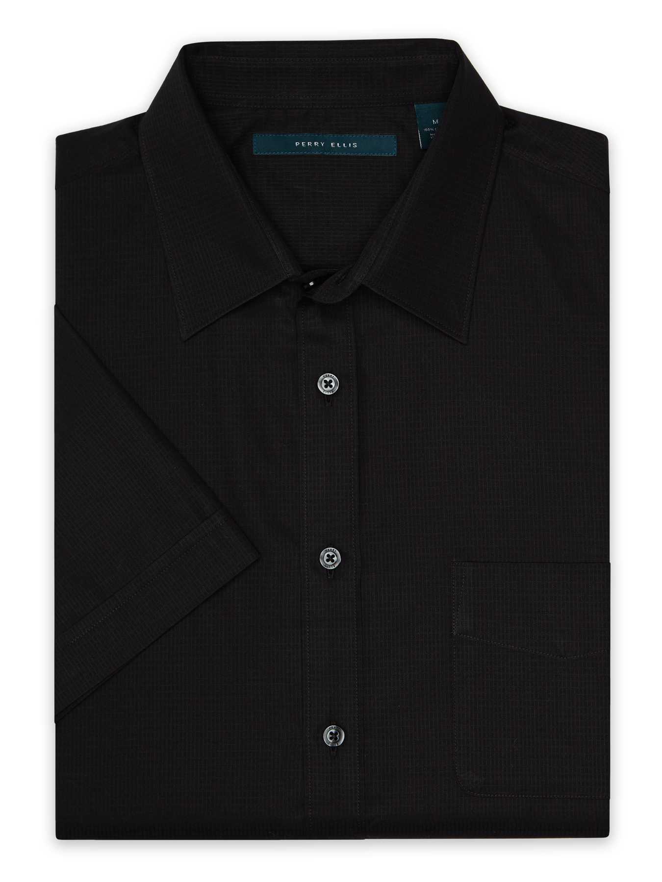 Perry Ellis Big and Tall Short Sleeve Texture Grid Shirt