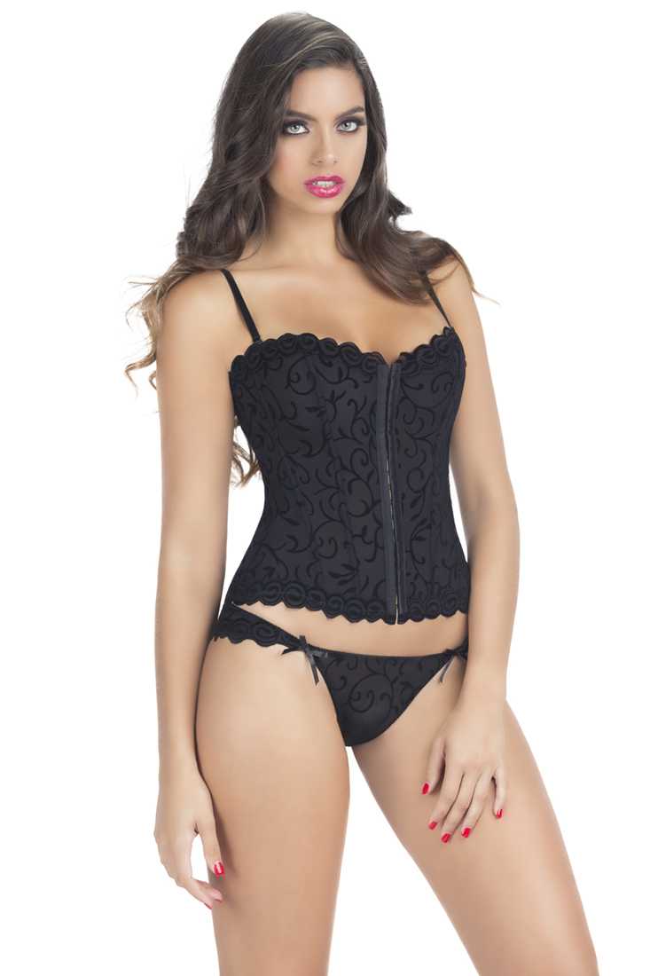 Black Corset Embroider Sexy Corset