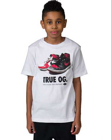 NIKE BOYS White Clothing / Short Sleeve T-Shirts M / 5